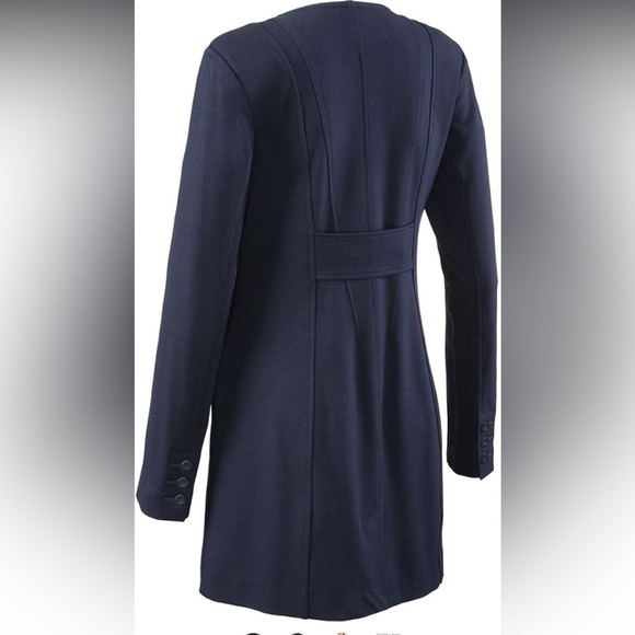 Cabi Lido Knit Jacket Navy Blue Button Up Mid-Length Coat Size M - Picture 2 of 12